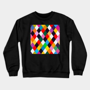 MARDI GRAS HARLEQUIN PATTERN Colorful Carnival Diamonds,Rhombuses Crewneck Sweatshirt